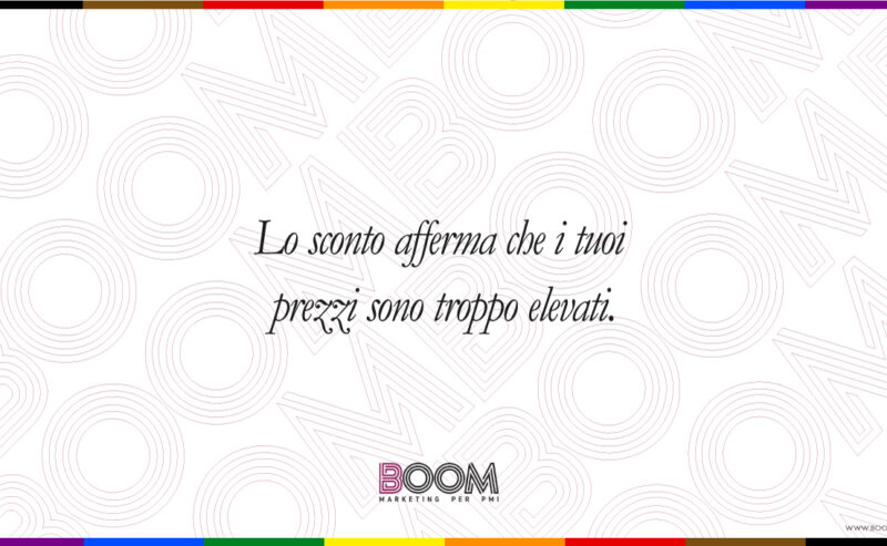 Lo sconto afferma che i tuoi prezzi sono troppo elevati