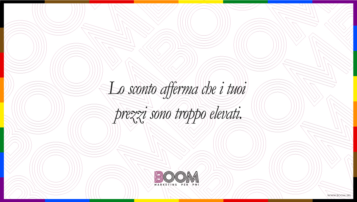 Lo sconto afferma che i tuoi prezzi sono troppo elevati