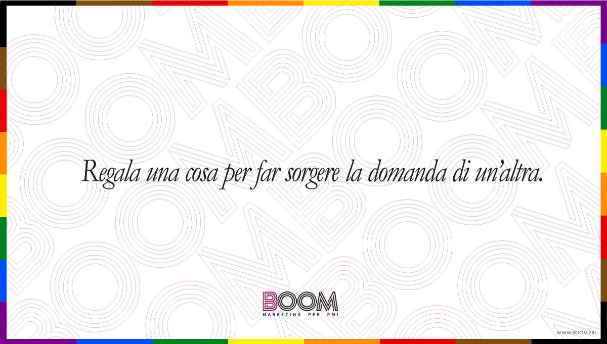 Regala una cosa per far sorgere la domanda di un’altra